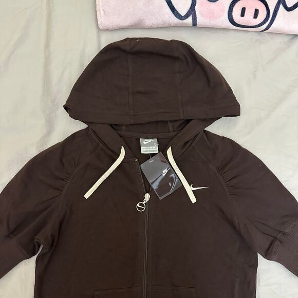 Nike Short Sleeve‎ Sweater Brown Full Zip Y2k Size Small Brand New - Picture 6 of 13
